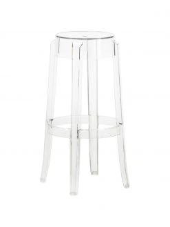 Kartell Tabouret de bar plexi Charles Ghost, Ø 46 x haut. 75 cm