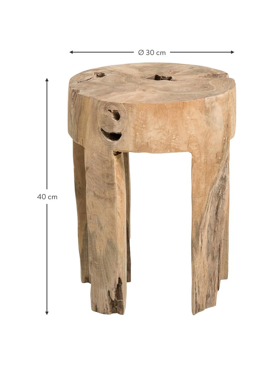 Jan Kurtz Tabouret en bois de teck Java, Ø 30 x haut. 40 cmDisponibilité limitée 5 Jan Kurtz Tabouret en bois de teck Java, Ø 30 x haut. 40 cmDisponibilité limitée – Image 3