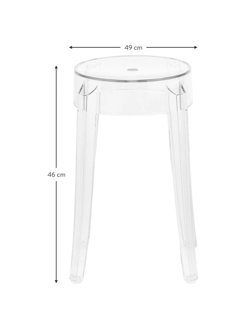 Kartell Tabouret plexi Charles Ghost, Ø 39 x haut. 46 cm 5 Kartell Tabouret plexi Charles Ghost, Ø 39 x haut. 46 cm – Image 3