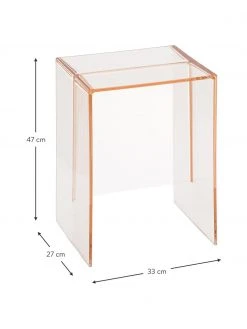Kartell Tabouret/table d'appoint rose transparent Max-Beam, larg. 33 x haut. 47 cm -Jardin Soldes Boutique Tabourettable dappoint rose transparent Max Beam 3