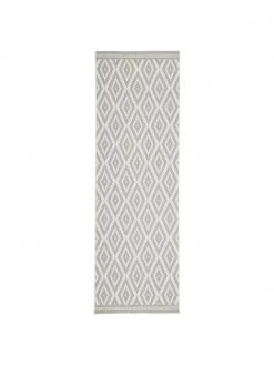 Westwing Collection Tapis de couloir outdoor gris/blanc Miami, larg. 80 x long. 250 cm