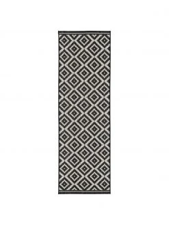 Westwing Collection Tapis de couloir outdoor noir/blanc Miami, larg. 80 x long. 250 cm