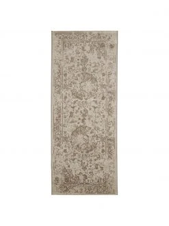 Westwing Collection Tapis d'entrée beige extérieur / intérieur style vintage Dana, larg. 80 x long. 200 cm