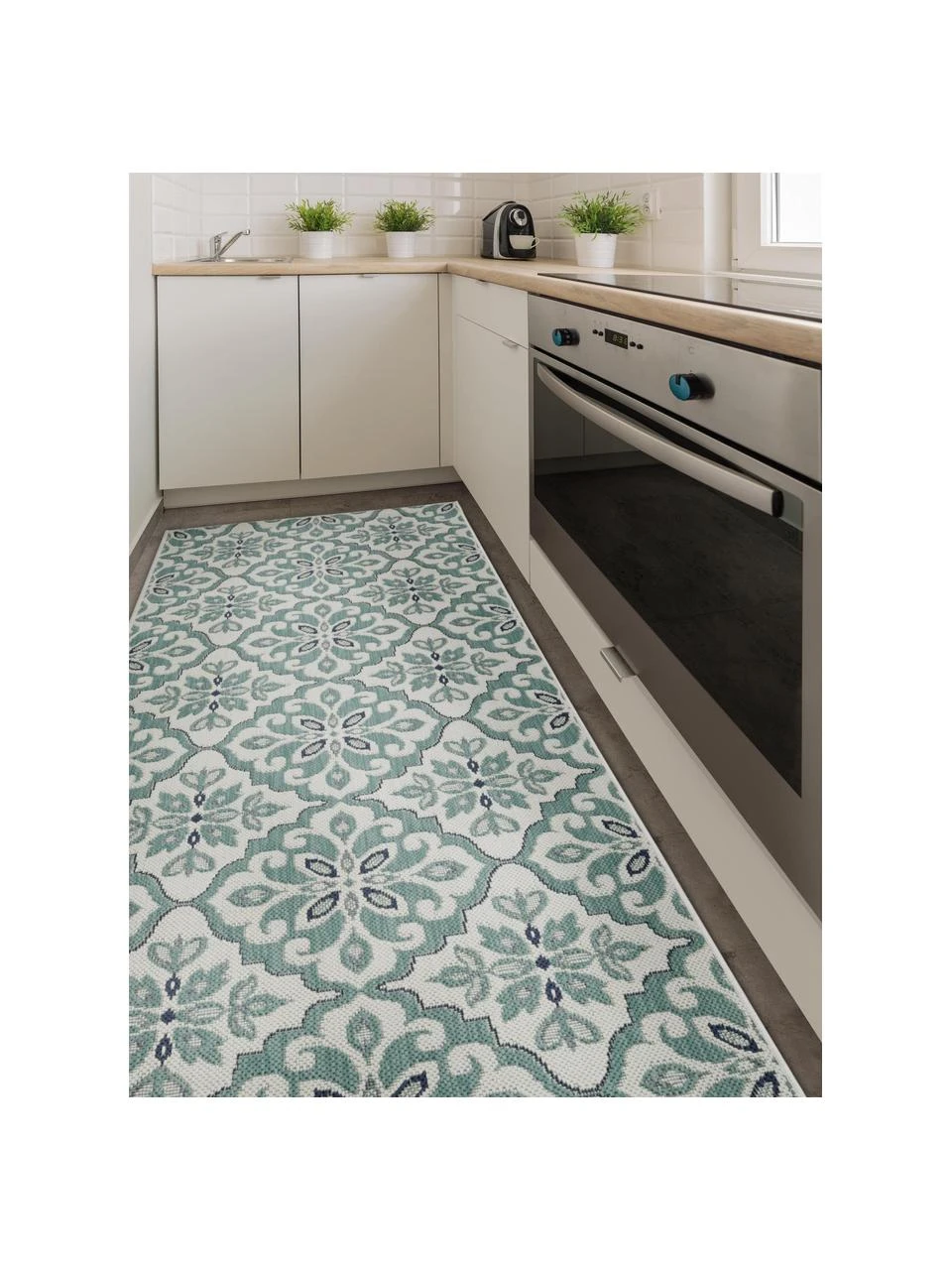 Benuta Tapis d'entrée intérieur extérieur motif floral Capri, larg. 80 x long. 200 cmSeulement 1 produit disponible 4 Benuta Tapis d'entrée intérieur extérieur motif floral Capri, larg. 80 x long. 200 cmSeulement 1 produit disponible – Image 2