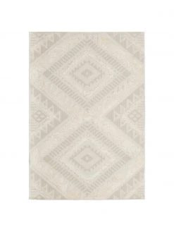 Benuta Tapis d'extérieur en laine crème ethnique à surface texturée Kim, larg. 120 x long. 170 cm (taille S)Seulement 1 produit disponible