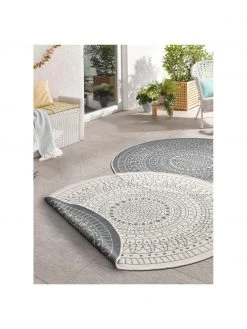 Tapis d'extérieur rond Porto, Ø 140 cm (taille M) -Jardin Soldes Boutique Tapis dexterieur rond Porto 10