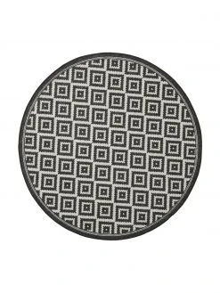Westwing Collection Tapis extérieur rond noir Miami, Ø 140 cm (taille M)