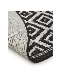 Westwing Collection Tapis extérieur rond noir Miami, Ø 140 cm (taille M) -Jardin Soldes Boutique Tapis exterieur rond noir Miami 4