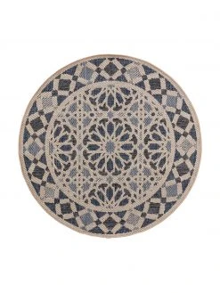 Benuta Tapis intérieur extérieur à motif floral River, Ø 130 cm (taille M)Seulement 1 produit disponible