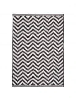 Tapis intérieur extérieur gris crème, réversible Palma, larg. 80 x long. 150 cm (taille XS)