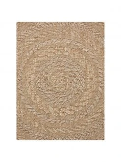 Tapis intérieur-extérieur rond aspect jute Almendro, Ø 160 cm (taille L) -Jardin Soldes Boutique Tapis interieur exterieur rond aspect jute Almendro 3