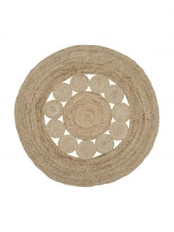 Westwing Collection Tapis rond en jute style bohème Shyam, Ø 150 cm (taille M)
