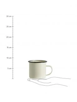 Nordal Tasse émaillée avec bord peint à la main Ginger, 2 élém., Ø 10 x haut. 8 cm, 350 ml -Jardin Soldes Boutique Tasse emaillee avec bord peint a la main Ginger 2 elem 2