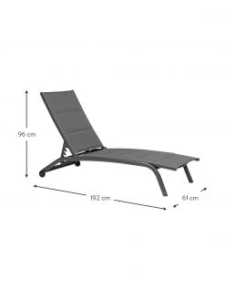 Bizzotto Transat anthracite Cleo, larg. 61 x long. 192 cm -Jardin Soldes Boutique Transat anthracite Cleo 2