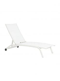 Bizzotto Transat blanc Cleo, larg. 192 x prof. 61 cm