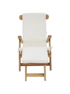 Transat en teck avec revêtement en coton Arrecife, larg. 150 x haut. 80 cm -Jardin Soldes Boutique Transat en teck avec revetement en coton Arrecife 3