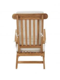 Transat en teck avec revêtement en coton Arrecife, larg. 150 x haut. 80 cm -Jardin Soldes Boutique Transat en teck avec revetement en coton Arrecife 5