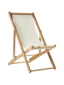 Westwing Collection Transat pliant en bois d'acacia Jola, larg. 58 x long. 115 cm