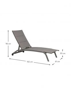 Bizzotto Transat taupe Cleo, larg. 61 x long. 192 cm -Jardin Soldes Boutique Transat taupe Cleo 2